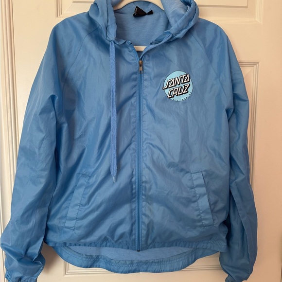 Santa Cruz Skateboards Blue Windbreaker with Hood - Picture 1 of 4